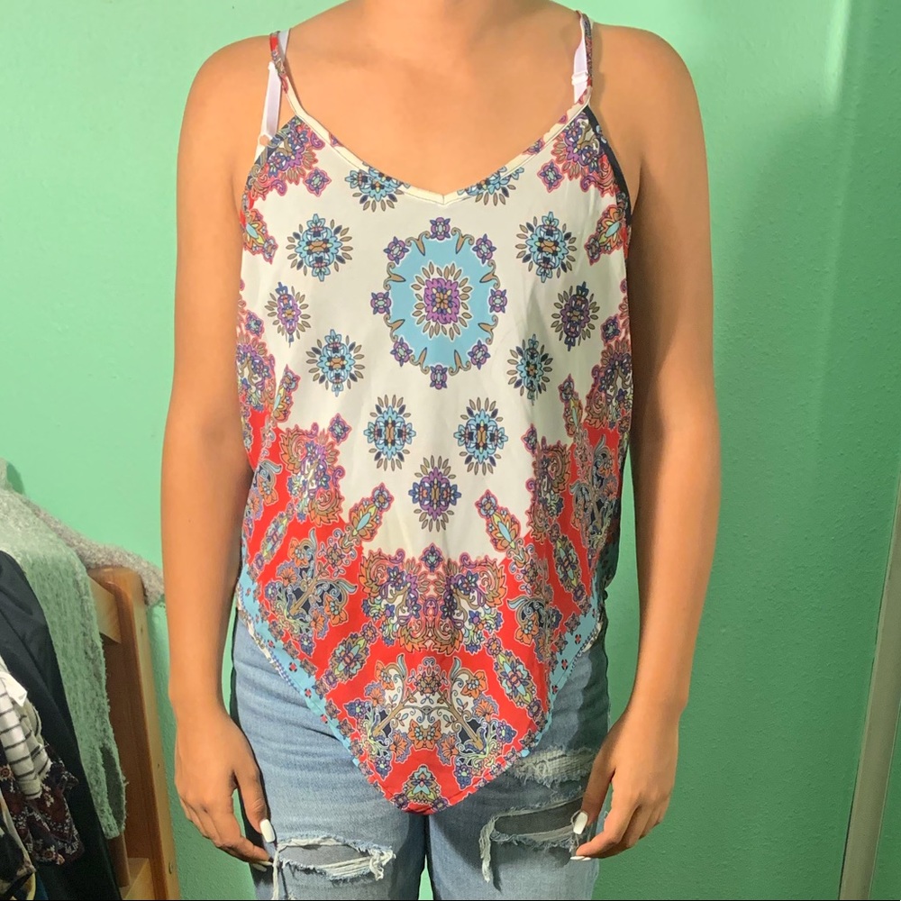 White patterned tank